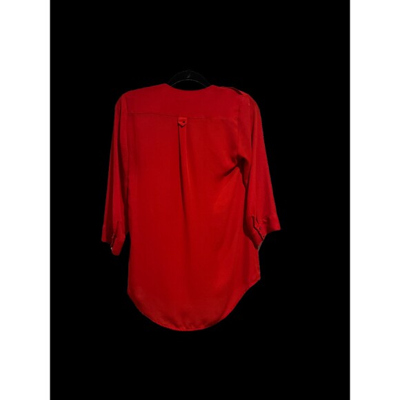 5/$15 Express Red Blouse with very small, dainty, dark grey buttons. Size XS - Picture 2 of 4